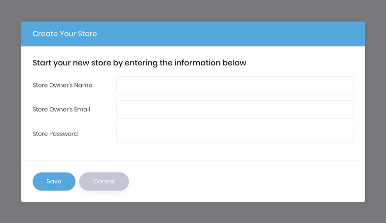 Create store modal